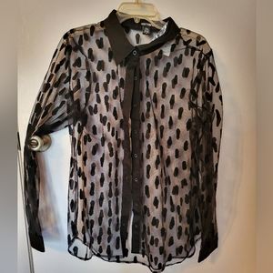 Hot topic XL black sheer button up